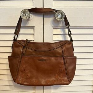 Rosetti Tan Floral Shoulder Bag